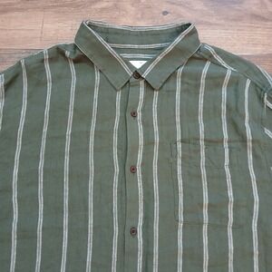 Katin Shirt Mens 2XL XXL‎ Green Stripe Allan Shirt Surfer Beach Button Casual